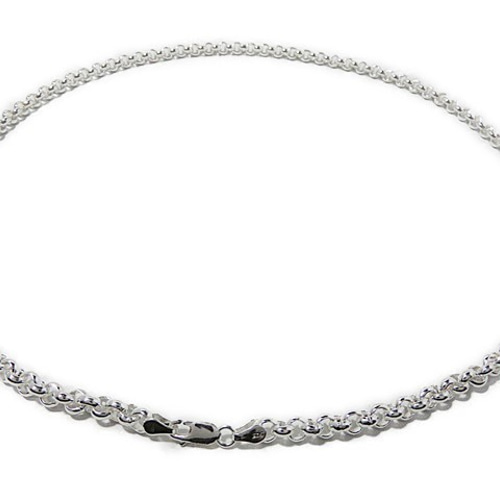 ロールチェーン 1ダイヤ シルバーネックレス ネックレス メンズ シルバー925 ロールチェーン 50cm4.5mm