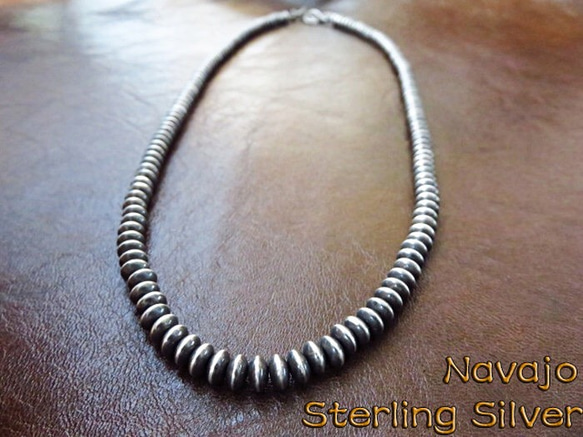 ナバホ ビーズネックレス ハンドメイド シルバー925