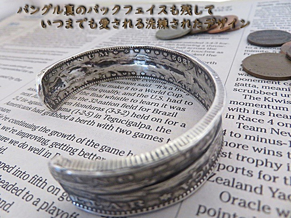 モルガン銀貨 コイン バングル ワイド シルバー インディアンジュエリー 3枚目の画像