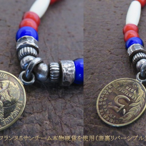 インディアンジュエリー ビーズブレスレット シルバー925 硬貨
