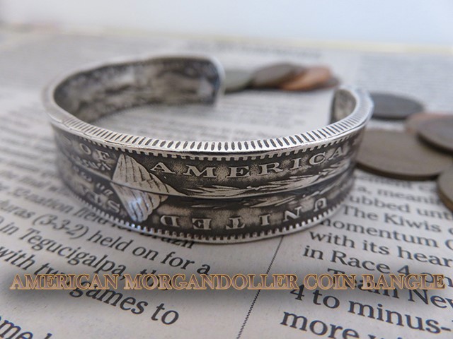 ワイドバングル】モルガン銀貨 コイン ブレスレット シルバー
