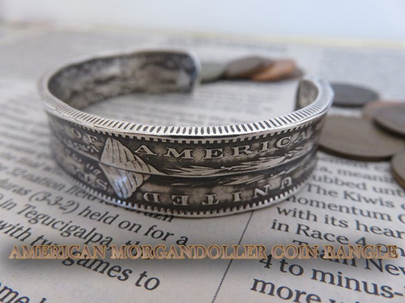 ワイドバングル】モルガン銀貨 コイン ブレスレット シルバー