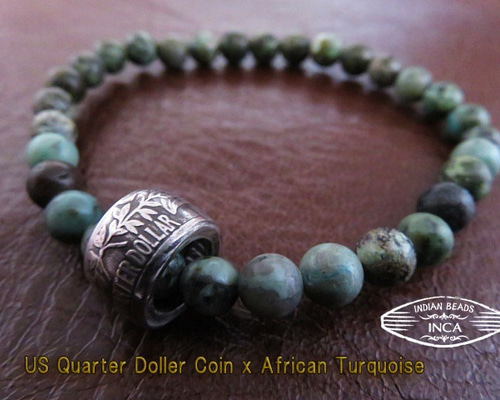 インディアンジュエリー ブレスレット 銀貨 コイン ターコイズ