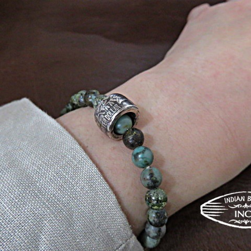 インディアンジュエリー ブレスレット 銀貨 コイン ターコイズ