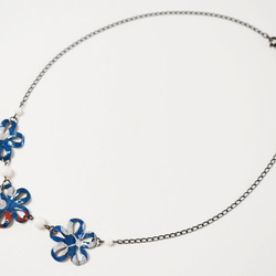 [千代神] Kirigami Flower Necklace 藍色 第2張的照片