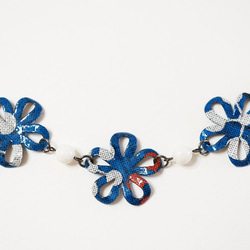 [千代神] Kirigami Flower Necklace 藍色 第3張的照片