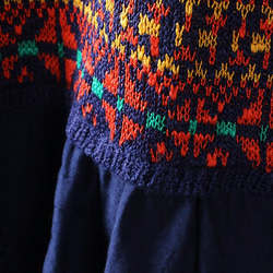 切り替え 重ね着 レイヤード 花柄 セーター 編み レディース 冬   通勤 通学 hym1650782 4枚目の画像