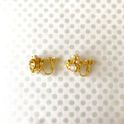 Yellow bijou earring ＊ Lt.トパーズ 【ピアス変更無料】 3枚目の画像