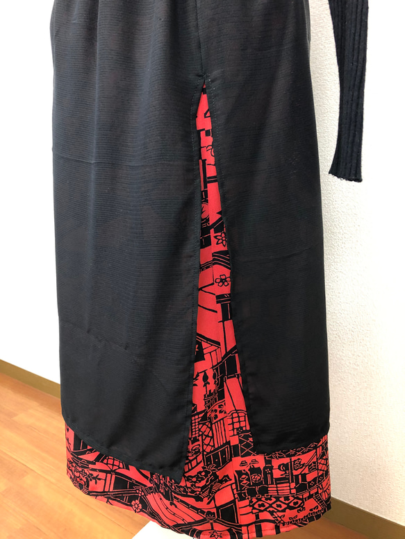 着物リメイク☆レトロな雰囲気のスカート 2枚目の画像