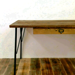 【直接配送限定】デスク　アイアンleg　drawer付 1100*500*h720 1枚目の画像