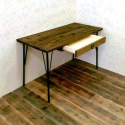 【直接配送限定】デスク　アイアンleg　drawer付 1100*500*h720 3枚目の画像