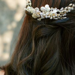 [ Hermosa ]手作飾品 婚禮 新娘髮飾  珍珠 第1張的照片