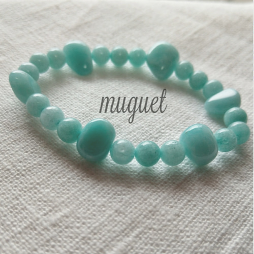 ★特別ご提供★希望の石☆【アマゾナイト『ホープストーン』ラウンド連】❤ ホープストーン」アマゾナイト ♪パワーストーンブレスレット