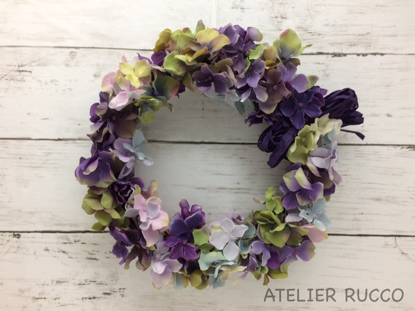 AJISAI wreath （purple＊24㎝） 1枚目の画像