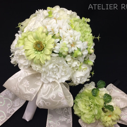   Wedding bouquet （White & green ＊17㎝） 5枚目の画像