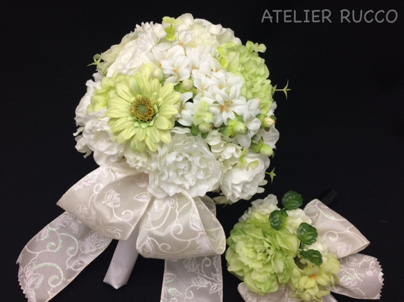   Wedding bouquet （White & green ＊17㎝） 5枚目の画像