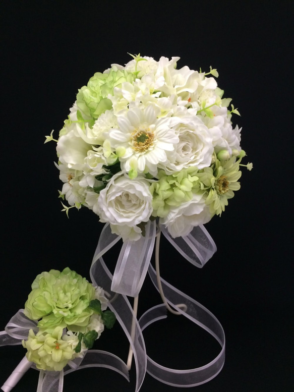   Wedding bouquet （White & green ＊17㎝） 2枚目の画像