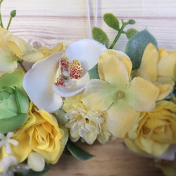 リース＊バラと胡蝶蘭のリース・直径約23㎝ 3枚目の画像