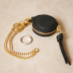 【Pebble】指輪ケース フランス産レザー ブラック /  小さい 持ち運び用 リングケース 1枚目の画像
