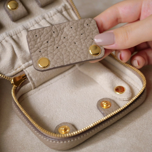 Marble】アクセサリーケース フランス産レザー トゥルティエールグレー