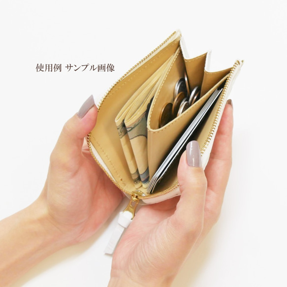 【Curious】L字ファスナー短財布 シャンパンゴールド シュリンクレザー 4枚目の画像