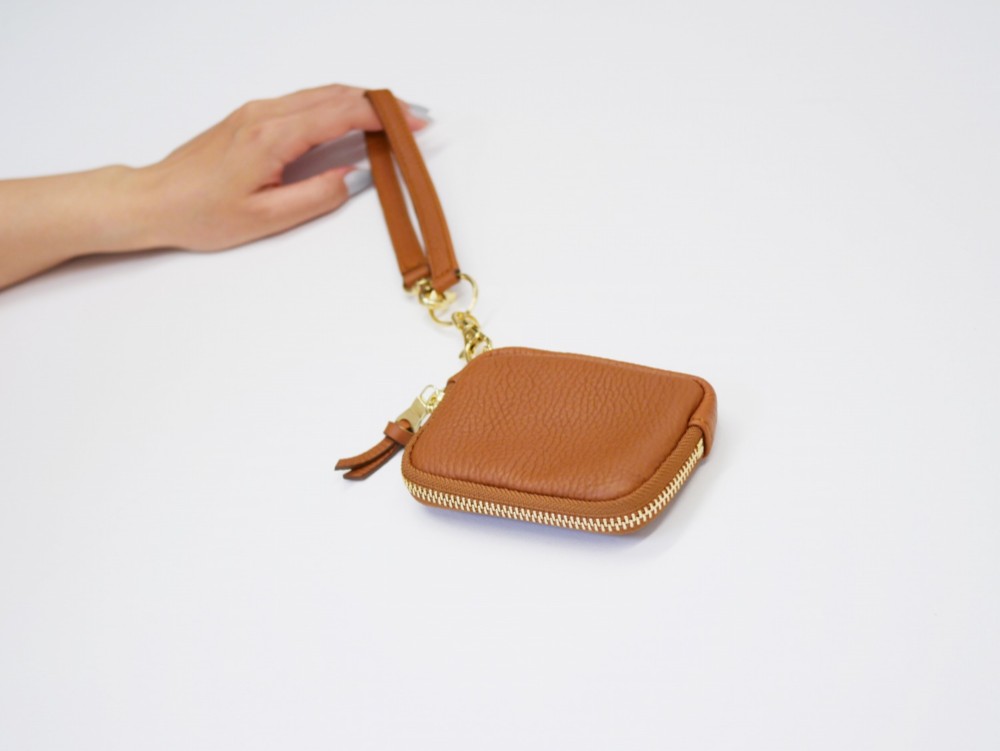 【Union】レザーミニマルチケース トリヨンクレマンス　ゴールド