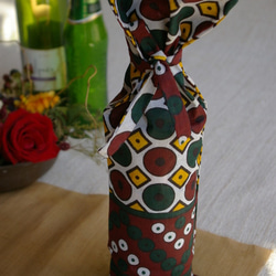 アフリカ布のカラフル ボトルカバー　ワインバッグ <en> 【送料無料】 2枚目の画像