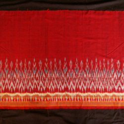ラオスの織物 手織り布 朱色 綿 78㎝×161㎝ 8枚目の画像