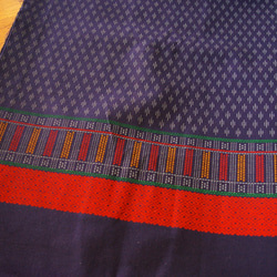 【送料無料】ラオスの織物 手織り布　藍染め 綿　89cm×115cm 5枚目の画像