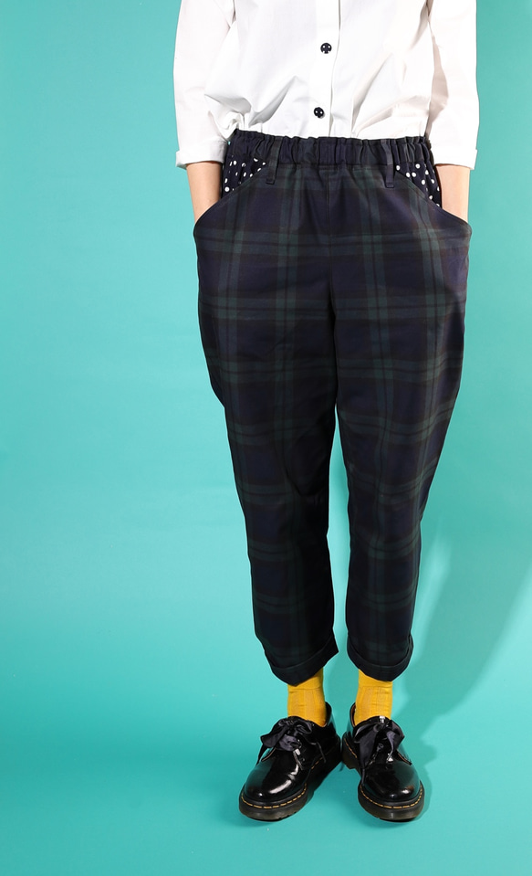 サルエル風ブラックウォッチパンツ♡再販 ロングパンツ SNOWPY