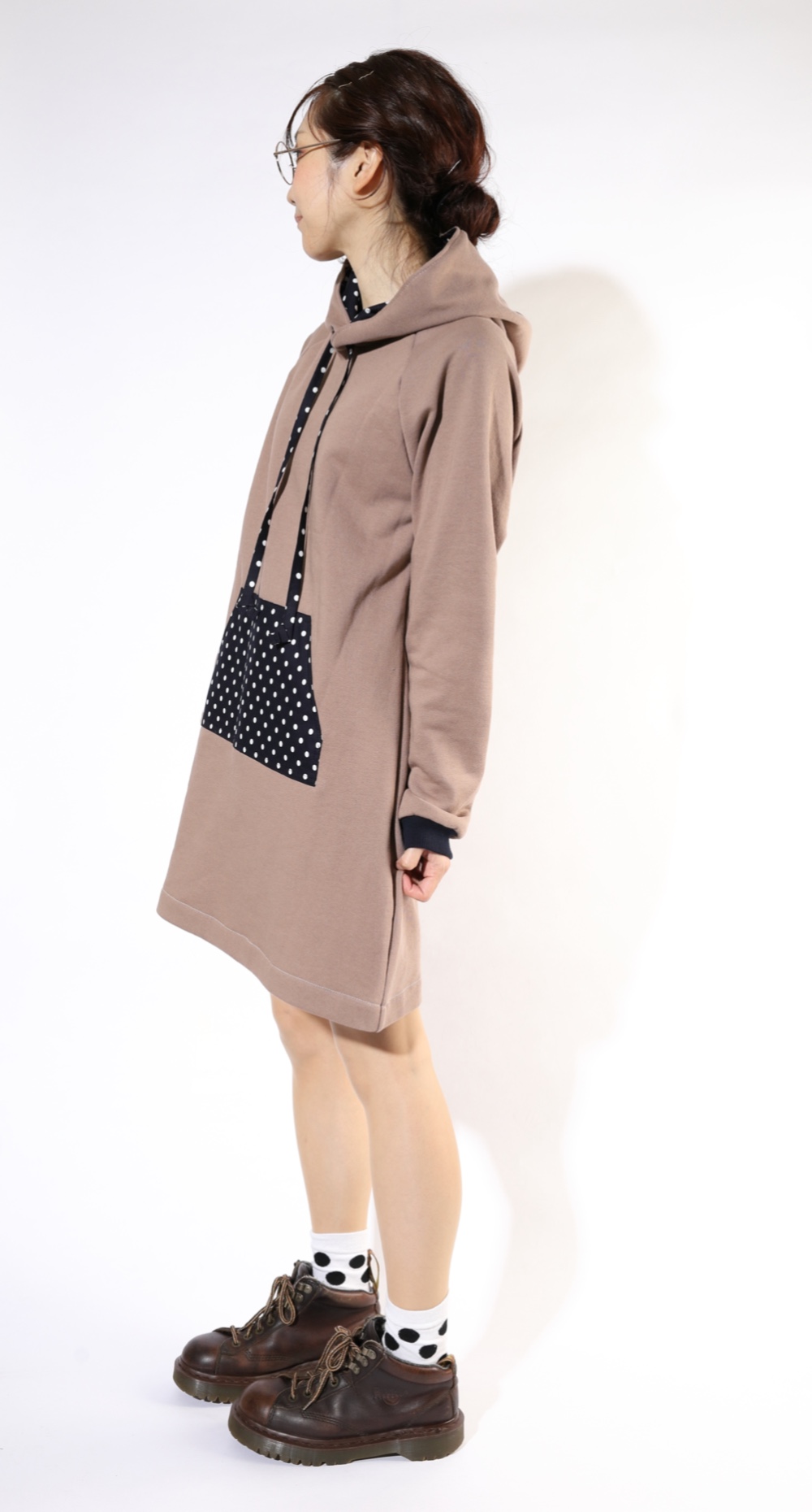 グレイッシュカラーのフーディーワンピー♡ココア