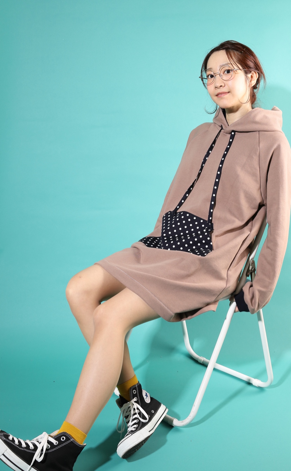 グレイッシュカラーのフーディーワンピー♡ココア