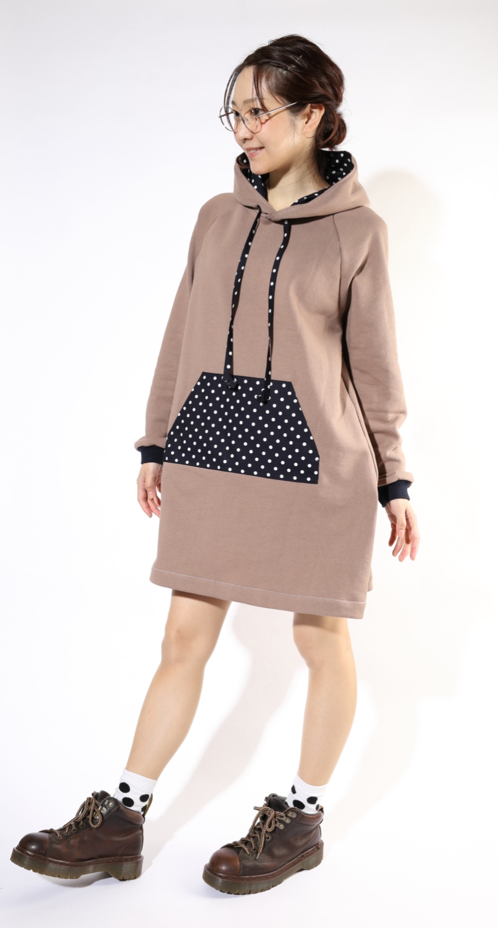 グレイッシュカラーのフーディーワンピー♡ココア