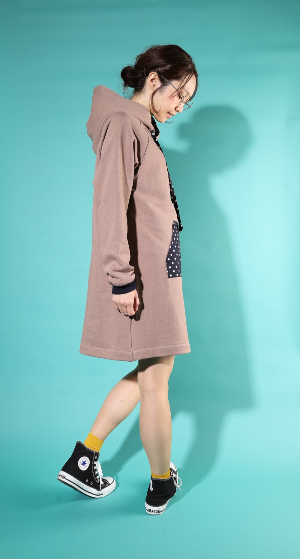 グレイッシュカラーのフーディーワンピー♡ココア