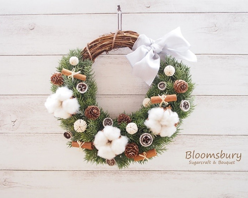 コットン&木の実のクリスマスリース リース Bloomsbury コットン&木の実のクリスマスリース リース Bloomsbury