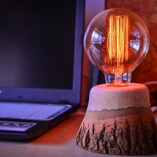 溶岩火山/標高2050メートル-（エジソン電球とランプホルダーと調光器で