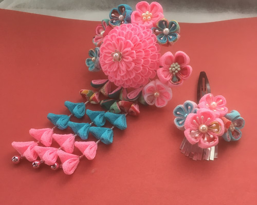 桃色つまみ細工簪 かんざし kei花 通販 6091792｜Creema(クリーマ)