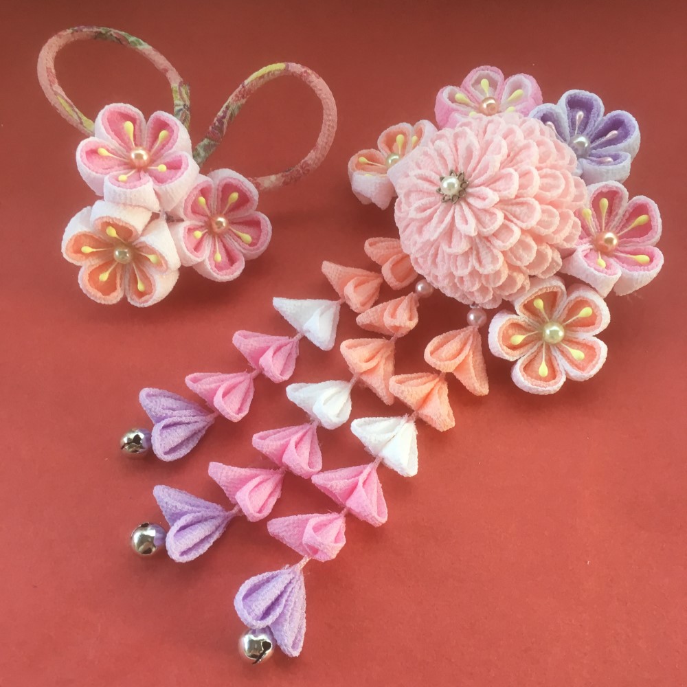 つまみ細工簪（春花）