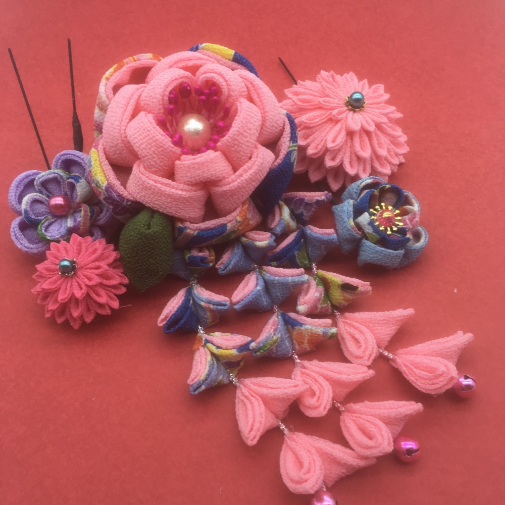 つまみ細工簪（春優花）