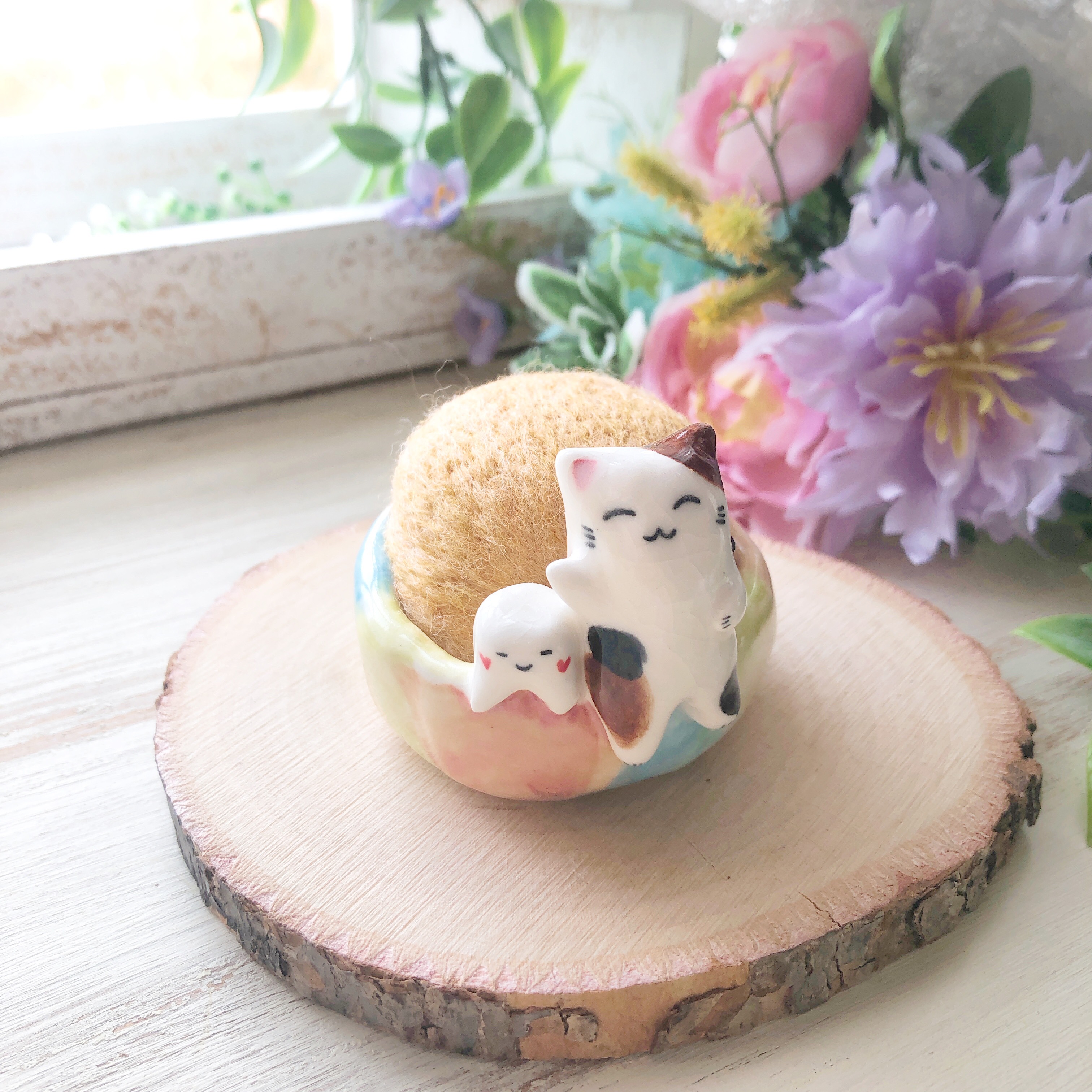 羊毛フェルト　猫　ハンドメイド　【ニャンとも】