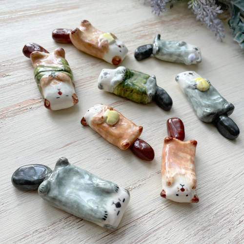 ラッコの箸置き(茶)/陶器 ラッコ 箸・箸置き waco ＊ neco 通販