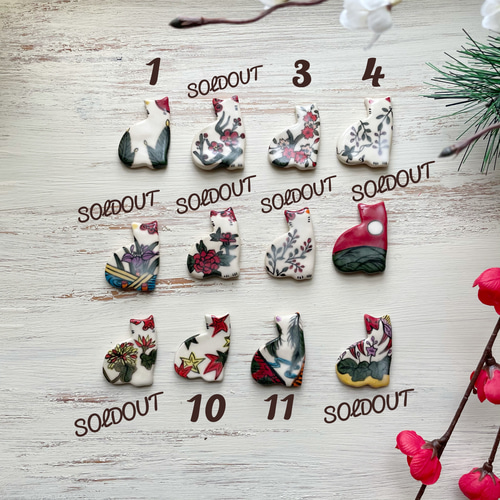 手作り陶器 手描き模様の箸置き♡42セット売り U-21