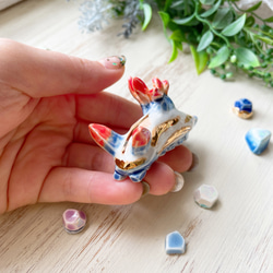 陶器の鉱石ウミウシちゃん セトリュウグウウミウシ/ 陶磁器 置物 デスク ペーパーウェイト 海の宝石 3枚目の画像