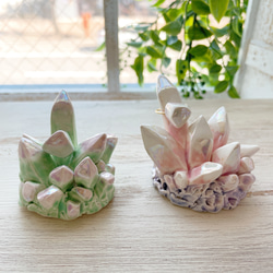 -Ceramic Crystals- seaslug snow pinkpurple/ 陶 指輪(号数選択可能) 3枚目の画像