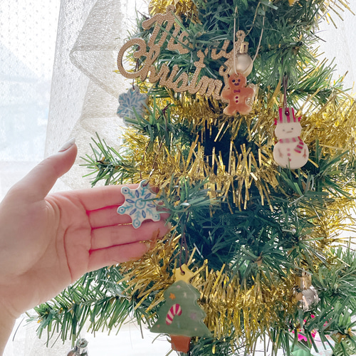 陶器のクリスマスツリー オーナメントセット【4個セット 陶器のクリスマスツリー オーナメントセット【4個セット