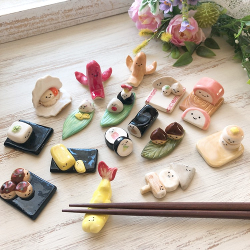 【箸置き・カトラリーレスト】22点 まとめ売り・焼物・ガラス・タコウィンナー・貝 箸置き・カトラリーレスト】22点 まとめ売り・焼物・ガラス