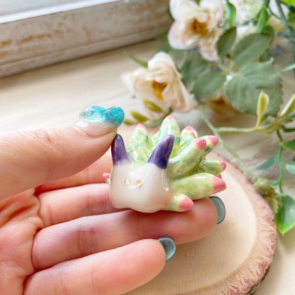 【ハルナさま 専用】ホホベニモウミウシ 金彩/陶器のウミウシ 6枚目の画像