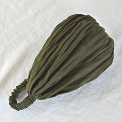 法式亞麻頭巾...橄欖色 第5張的照片