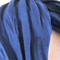 亞麻頭巾...藍色...透明 第6張的照片