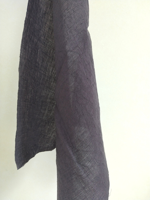 亞麻頭巾...紫色...透明 第5張的照片